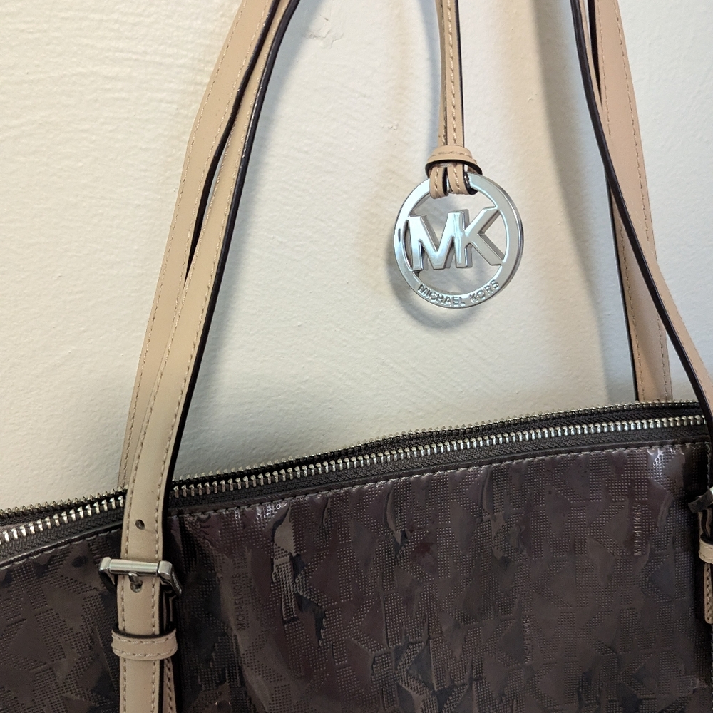 Michael Kors Purse jet set Tote Gold Metallic - Picture 2 of 5